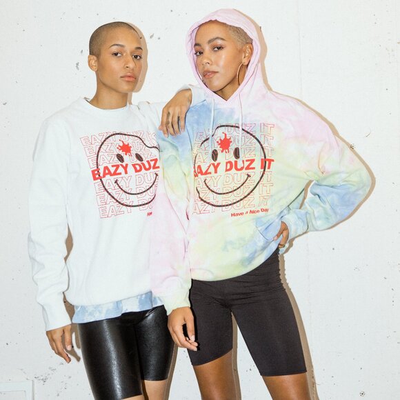 Eazy-Duz-It Smiley Face | Tie Dye Hoodie - Picture 1 of 9
